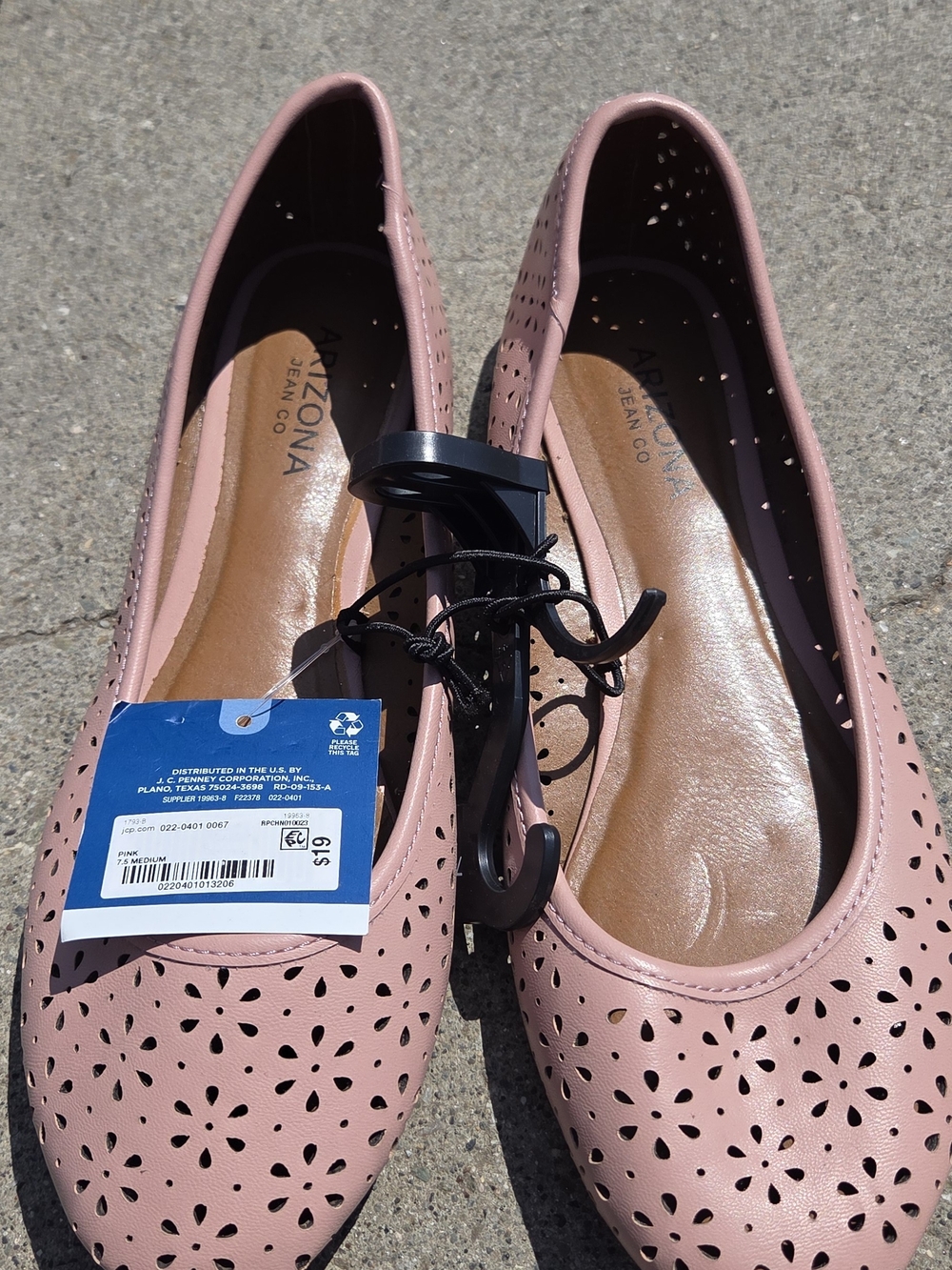 Arizona Jean Company Dusty Rose Laser-Cut Slip-On Flats